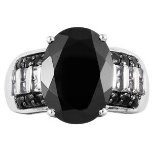 Spinel | Wht Topaz | Platinum & .925 Ring | SZ 7
